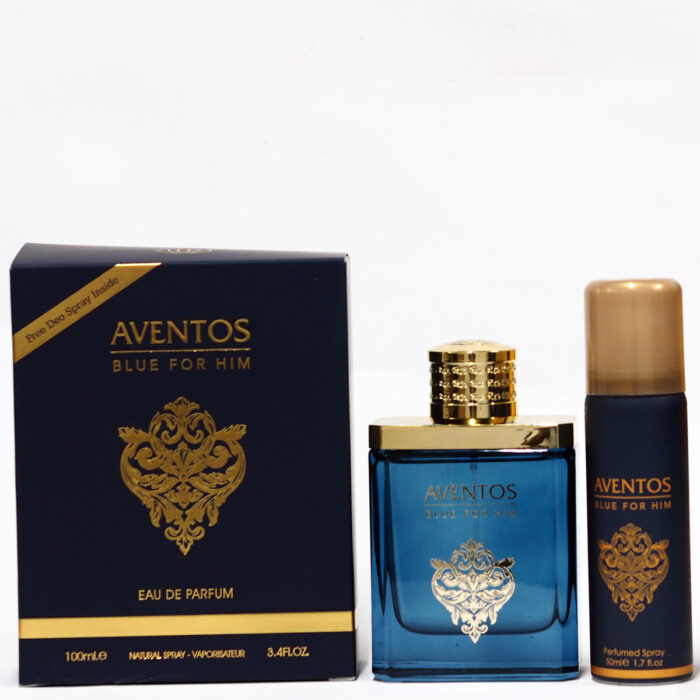 Aventos Blue For Him Perfume 100ml by Fragrance World , Minyak Wangi Arab [free deoderant]