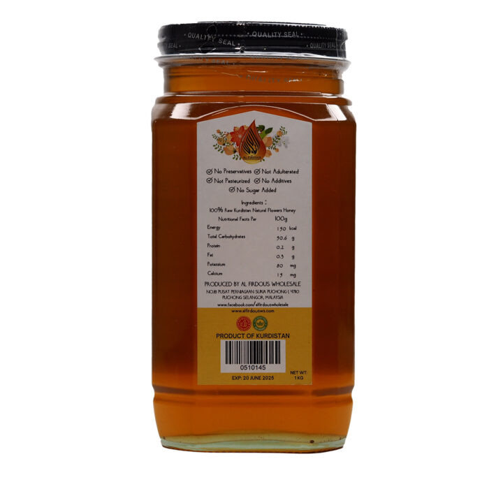 Al-Firdous Flowers Honey Pure Natural Organic 1kg - Image 3