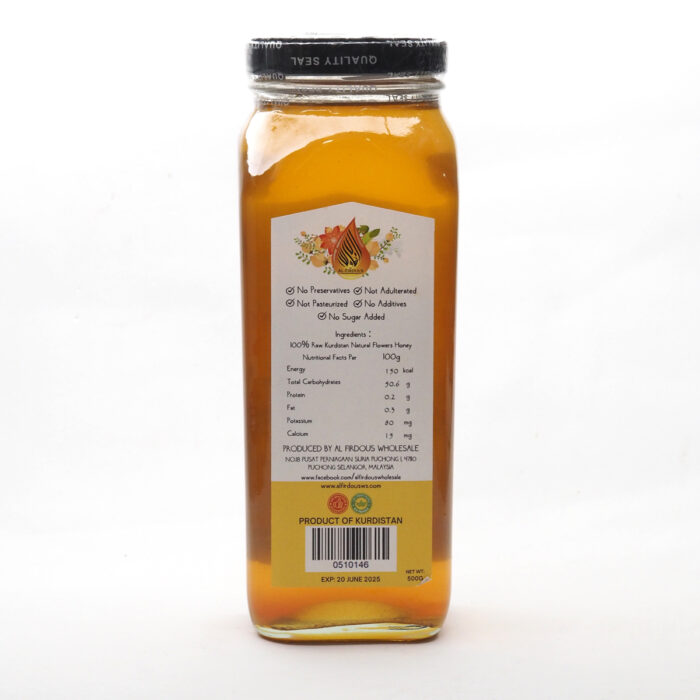 Al-Firdous Flowers Honey Pure Natural Organic 500g - Image 4