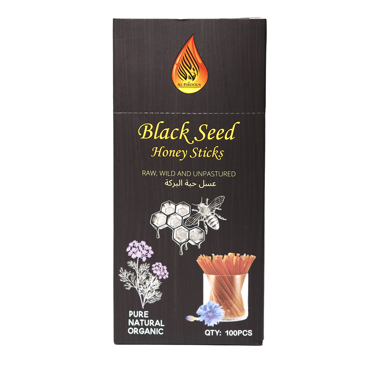 Al-Firdous Black Seed Honey Sticks Pure Natural Organic 100 PCS