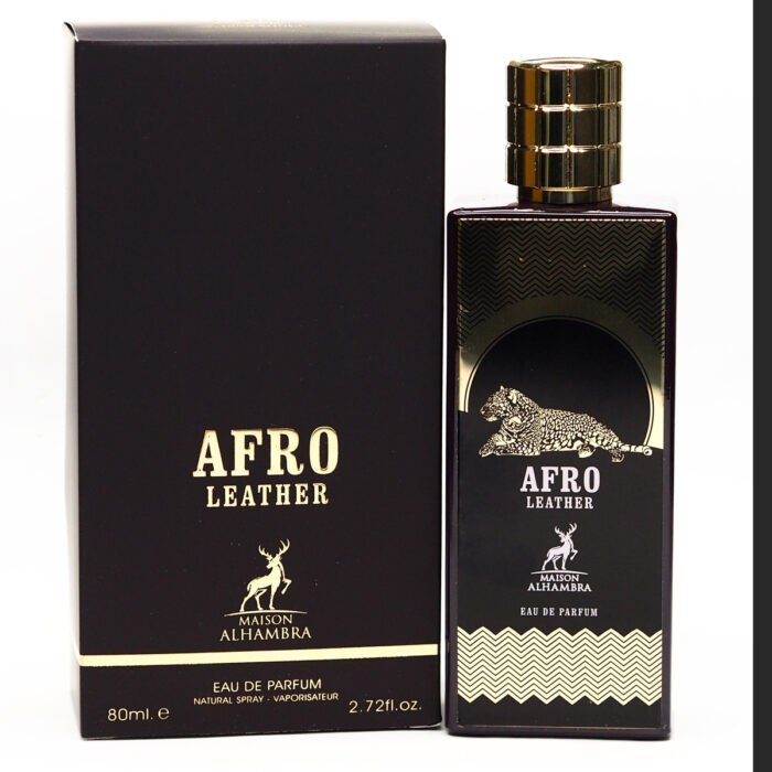 Afro Leather Perfume 80ML by Maison Alhambra for Unisex , Minyak Wangi Arab