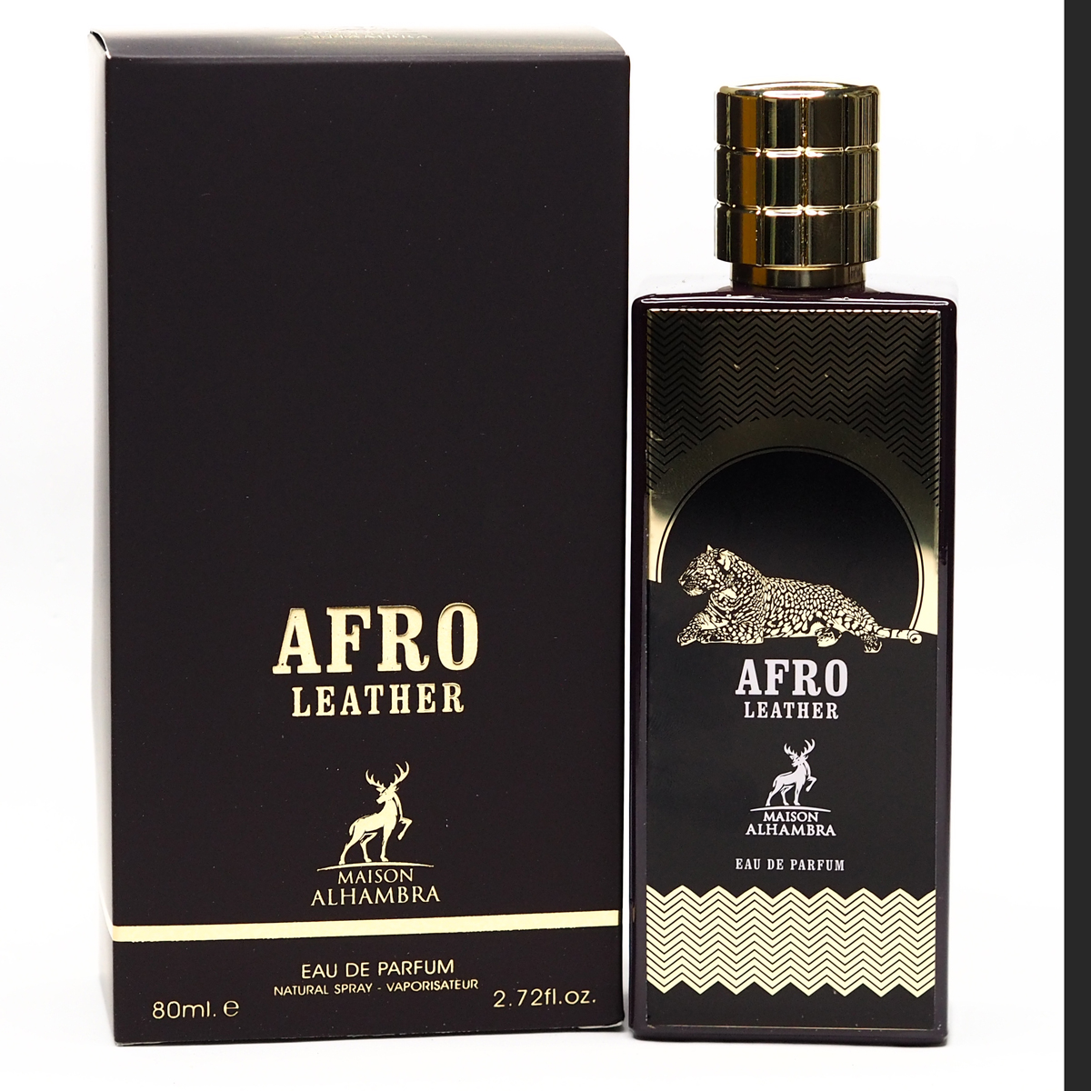 Afro Leather Perfume 80ML by Maison Alhambra for Unisex , Minyak Wangi Arab