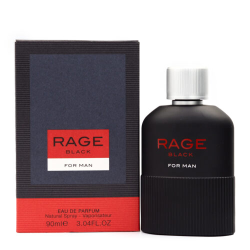 Rage Black For Man (Lelaki) Eau De Parfum 90ml by Fragrance World,  Minyak Wangi Arab