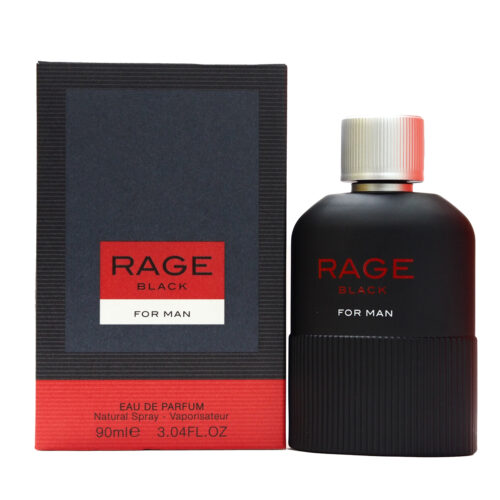 Rage Black For Man (Lelaki) Eau De Parfum 90ml by Fragrance World,  Minyak Wangi Arab