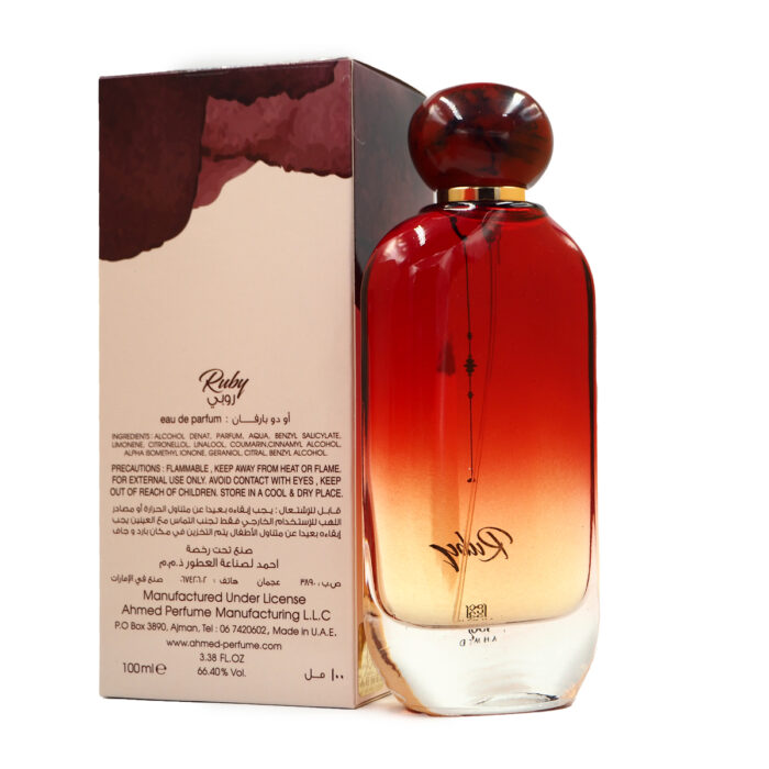 Ruby Eau De Parfum 100ml for Unisex- Perempuan & Lelaki - by Ahmed Perfumes , Minyak Wangi Arab - Image 3