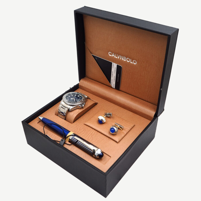 CALVNBOLO Watch Set For Men Analog Steel Strap CALVNBOLO 002 - Image 2