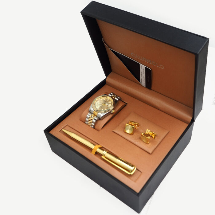 CALVNBOLO Watch Set For Men Analog Steel Strap CALVNBOLO 003 - Image 3