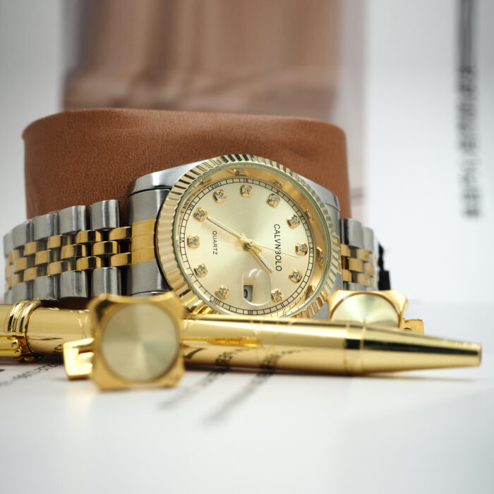 CALVNBOLO Watch Set For Men Analog Steel Strap CALVNBOLO 003 - Image 10