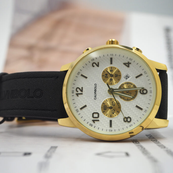CALVNBOLO Watch Set For Men Analog PU Leather Strap CALVNBOLO 006