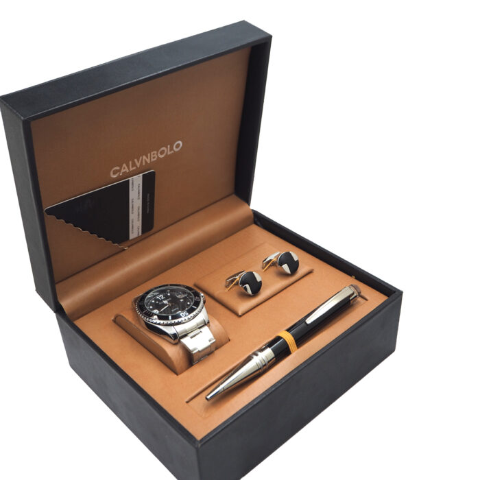 CALVNBOLO Watch Set For Men Analog Steel Strap CALVNBOLO 010 - Image 3