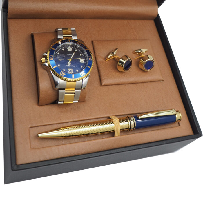 CALVNBOLO Watch Set For Men Analog Steel Strap CALVNBOLO 011 - Image 6
