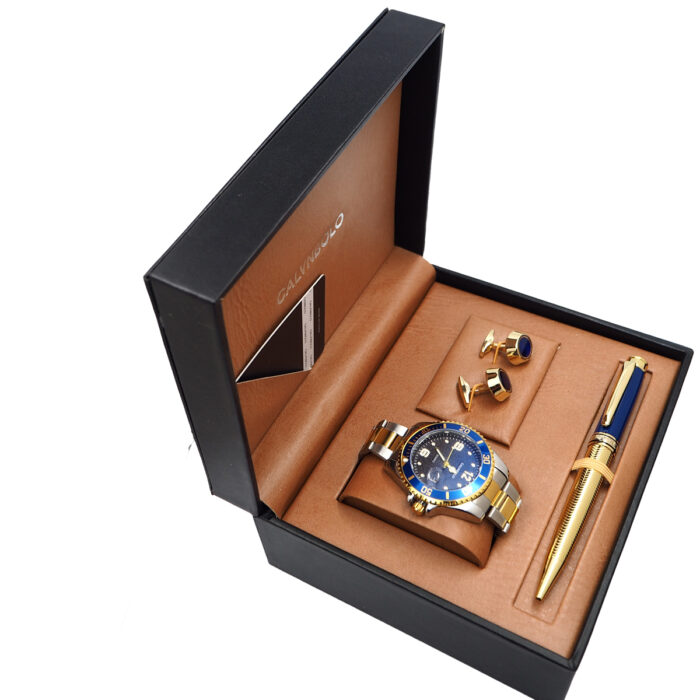 CALVNBOLO Watch Set For Men Analog Steel Strap CALVNBOLO 011 - Image 7