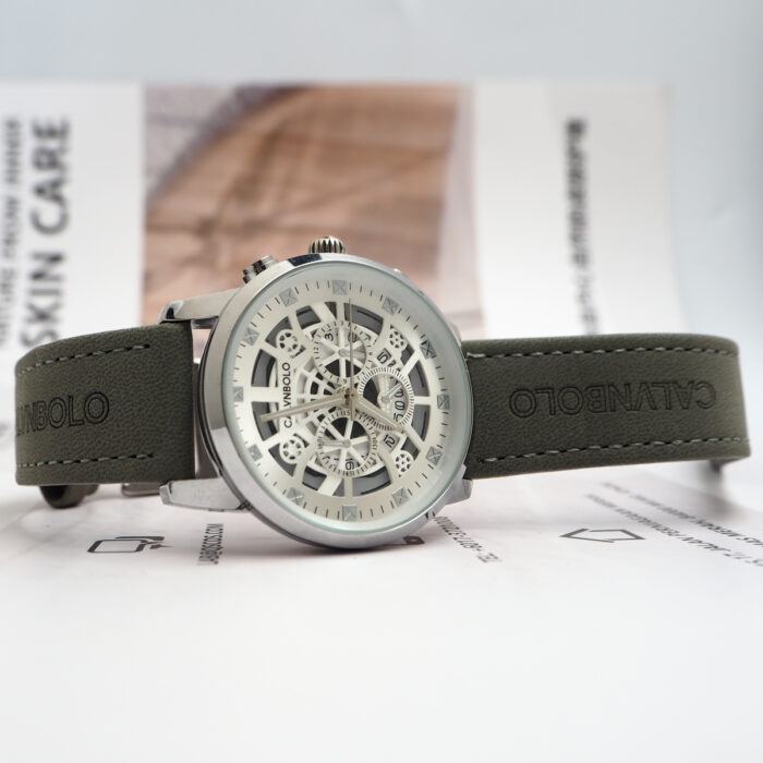 CALVNBOLO Watch Set For Men Analog PU Leather Strap CALVNBOLO 001 - Image 6