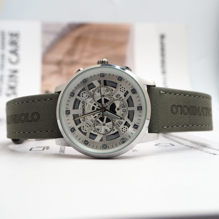 CALVNBOLO Watch Set For Men Analog PU Leather Strap CALVNBOLO 001 - Image 7