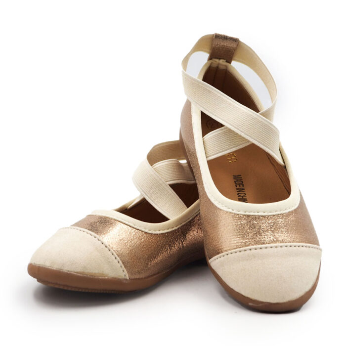 Girls Shoes for Special Occasion and Festive, Ballet Flat Shoes Dancer Style - Flat Upper (Beige rp4993 ) - Image 3