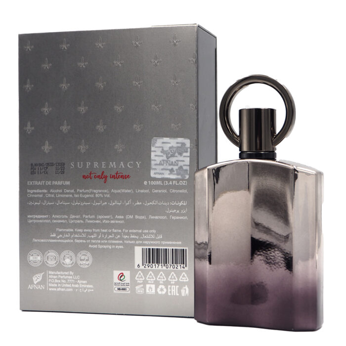 Afnan Supremacy Not Only Intense EDP Perfume 100ML for Man - Lelaki - Image 6