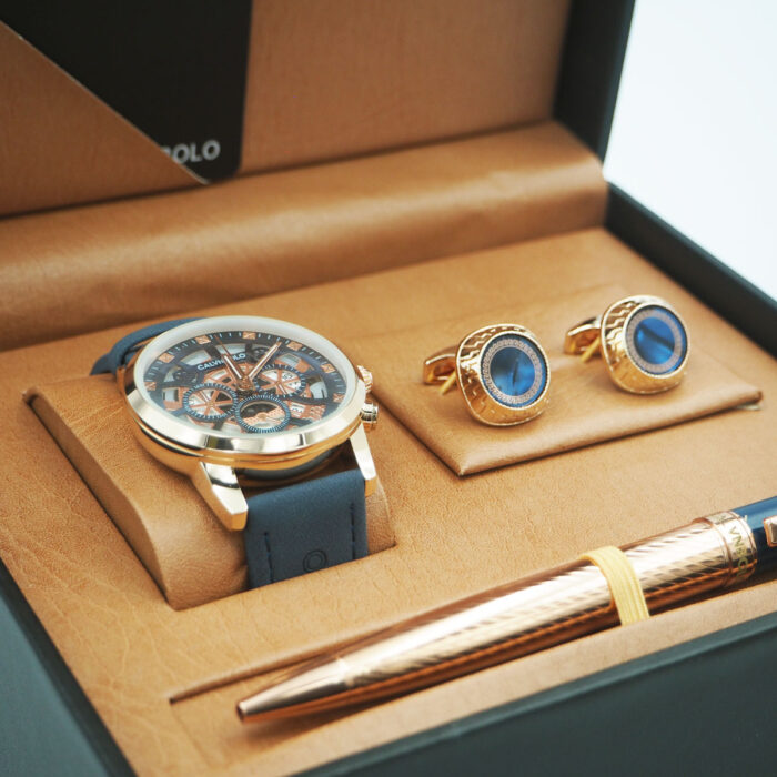 CALVNBOLO Watch Set For Men Analog Modern Design Pu Leather Strap CALVNBOLO 29