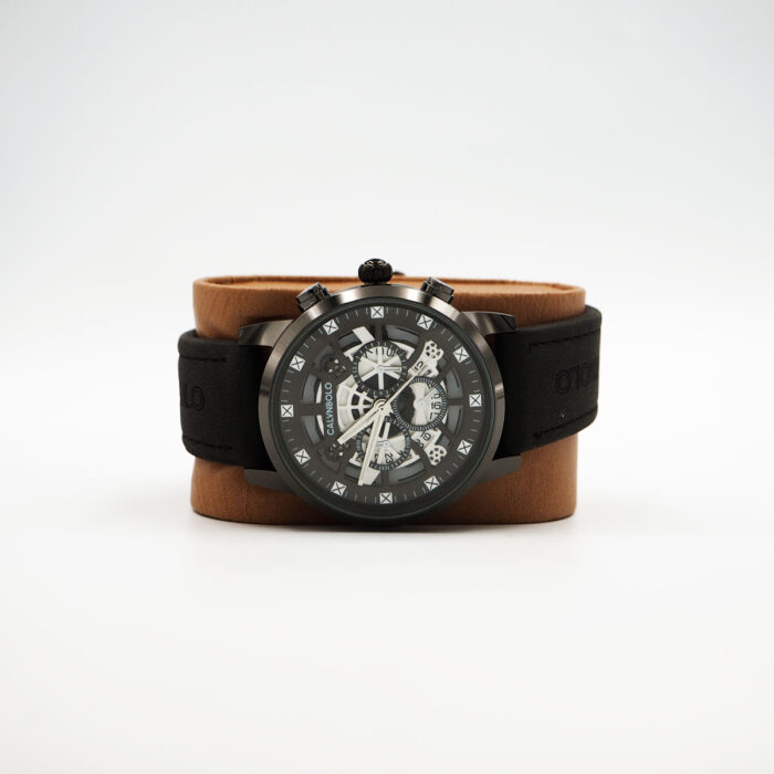 CALVNBOLO Watch Set For Men Analog Leather Strap CALVNBOLO 024 Attractive Design - Image 4