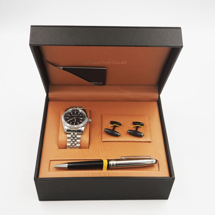 CALVNBOLO Watch Set For Men Analog Jam Steel Strap CALVNBOLO 016 - Image 2