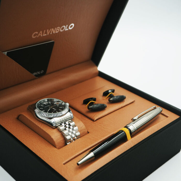 CALVNBOLO Watch Set For Men Analog Jam Steel Strap CALVNBOLO 016