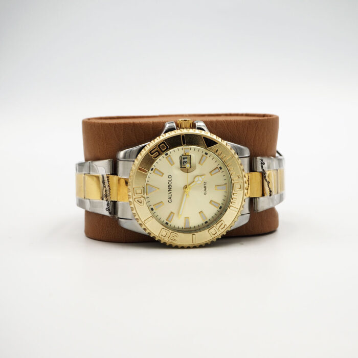 CALVNBOLO Watch Set For Men Analog Leather Strap CALVNBOLO 017 - Image 4