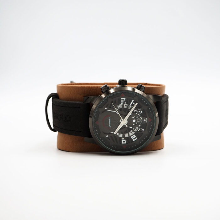 CALVNBOLO Watch Set For Men Analog Pu Leather Strap Dark formal Jam  CALVNBOLO 21 - Image 4