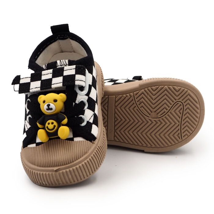 Lovely Shoes for Children Girls & Boys (Black- white 8823)and Toddler to Walk indoor & Outdoor, Easy to Wear and Adjustable - Image 6
