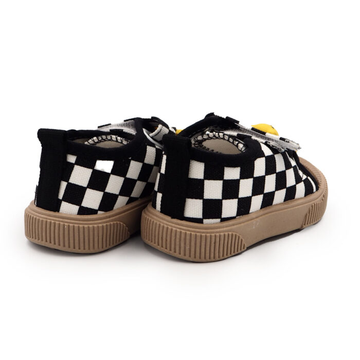 Lovely Shoes for Children Girls & Boys (Black- white 8823)and Toddler to Walk indoor & Outdoor, Easy to Wear and Adjustable - Image 2