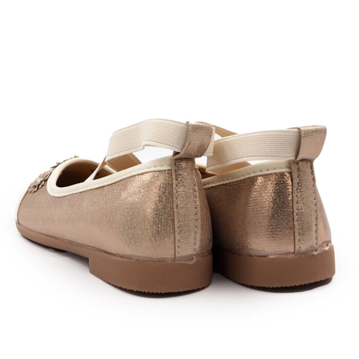 Girls Shoes for Special Occasion and Festive, Ballet Flat Shoes Dancer Style - Flower Style (BEIGE RP4988) - Image 5