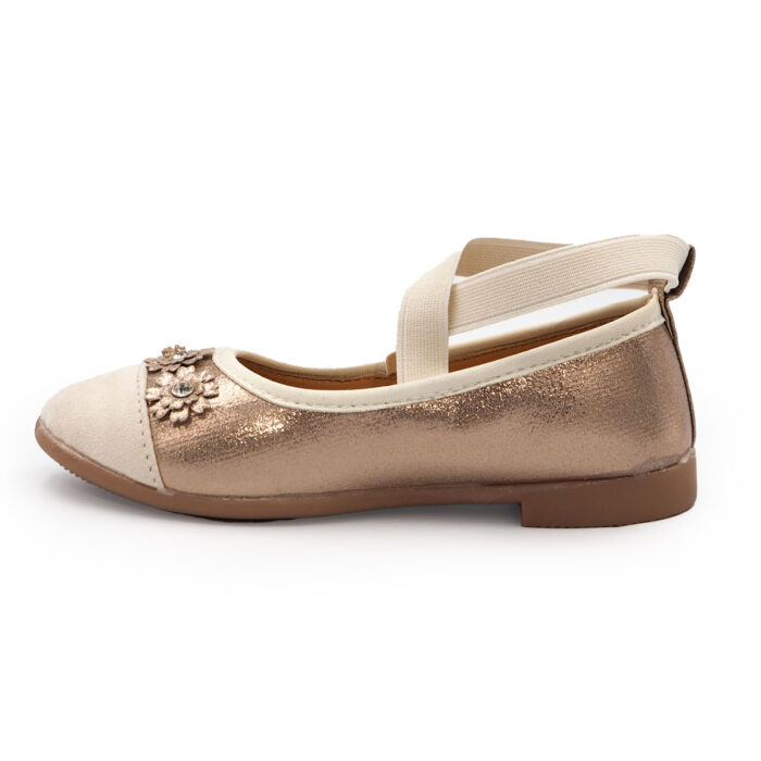 Girls Shoes for Special Occasion and Festive, Ballet Flat Shoes Dancer Style - Flower Style(BEIGE rp4992 ) - Image 7