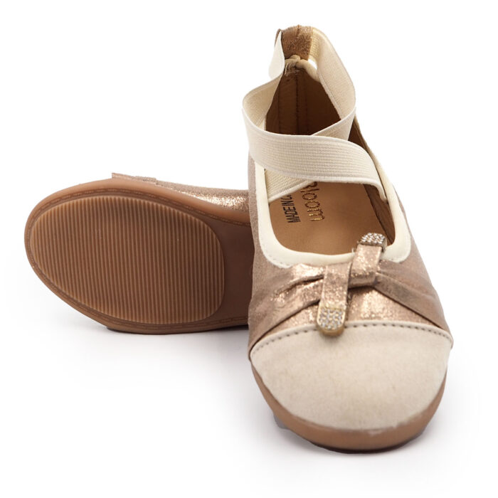 Girls Shoes for Special Occasion and Festive, Ballet Flat Shoes Dancer Style - Ribbon Style (Beige rp4990) - Image 5