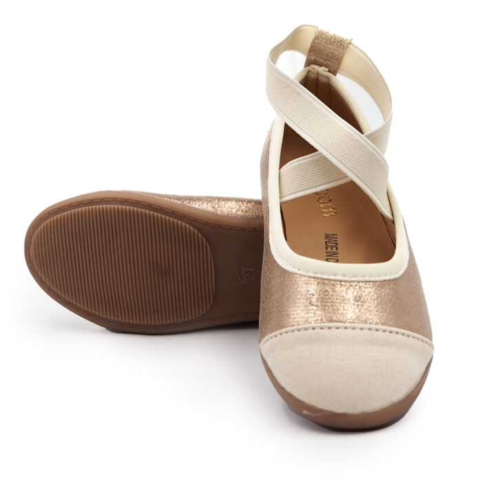 Girls Shoes for Special Occasion and Festive, Ballet Flat Shoes Dancer Style - Flat Upper (Beige rp4993 ) - Image 5