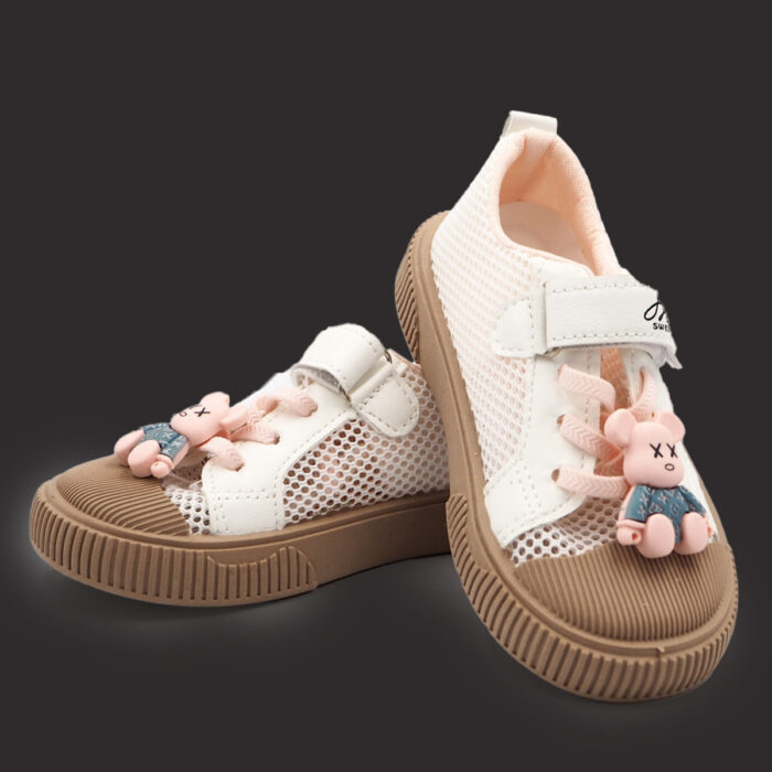 Flat Lovely Kids Shoes, Comfortable Canvas Non Slip Children's Shoes (Pink Bf21) - Image 2