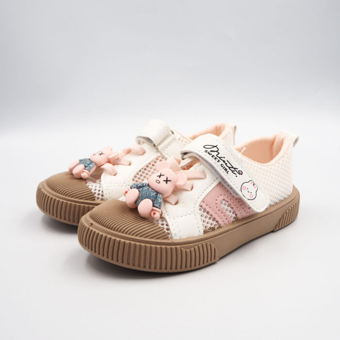 Flat Lovely Kids Shoes, Comfortable Canvas Non Slip Children's Shoes (Pink Bf21) - Image 5