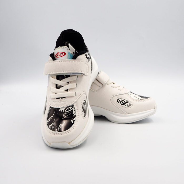 Fashion Kids Shoes Attractive Sneakers for Children Non Slip Soft Sole, Velcro Closure (white DN78) - Image 4