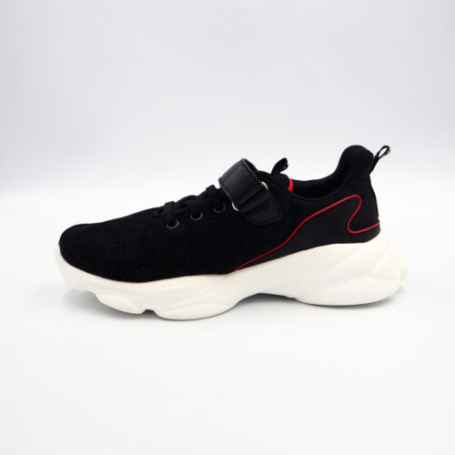 Chidlren Flat Shoes, Comfortable Lace UP for Boys and Girls (BLACK cn 55)