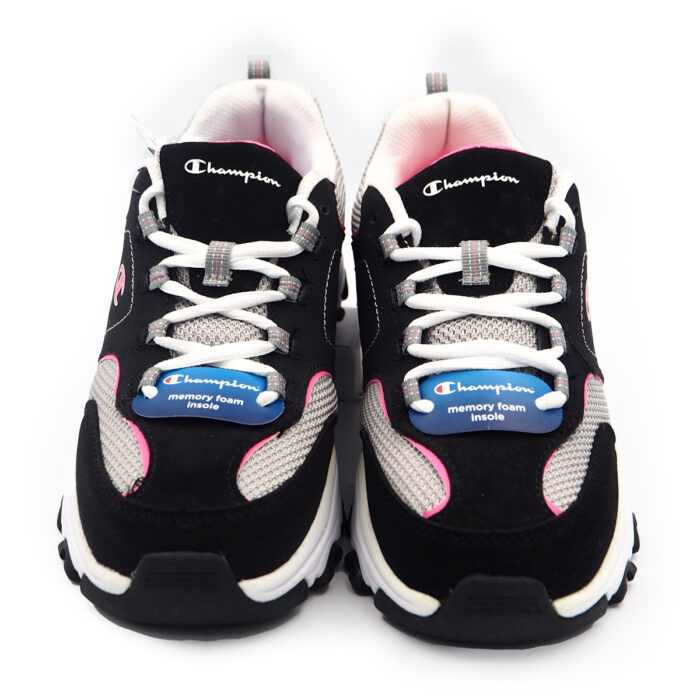 Champion Woment's Ahtletic Sneakers Shoes Black/pink Lace-UP Running Kasut (160638-Black -pink) - Image 2