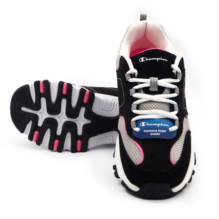Champion Woment's Ahtletic Sneakers Shoes Black/pink Lace-UP Running Kasut (160638-Black -pink) - Image 5