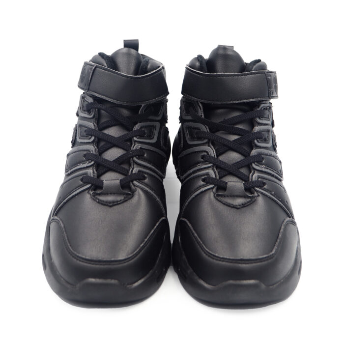 School Black Shoes Higher Upper Amercian Style - ready from Malaysia, Fashionable Boys Shoe - Kasut (laiku 1510-black) - Image 2