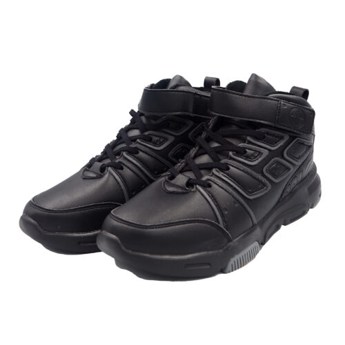 School Black Shoes Higher Upper Amercian Style - ready from Malaysia, Fashionable Boys Shoe - Kasut (laiku 1510-black)