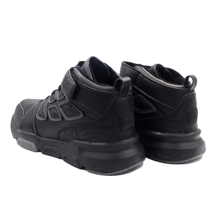 School Black Shoes Higher Upper Amercian Style - ready from Malaysia, Fashionable Boys Shoe - Kasut (laiku 1510-black) - Image 4