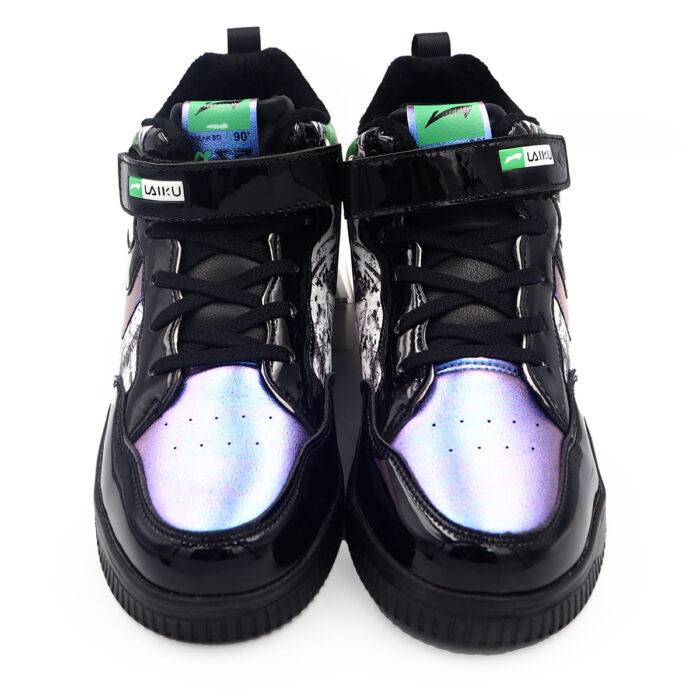 Glow in The Dark Sneakers For Ladies , Fashionable Printed Design Casual Sneakers For Girls (Laiku 9605-Black Glitter) - Image 3