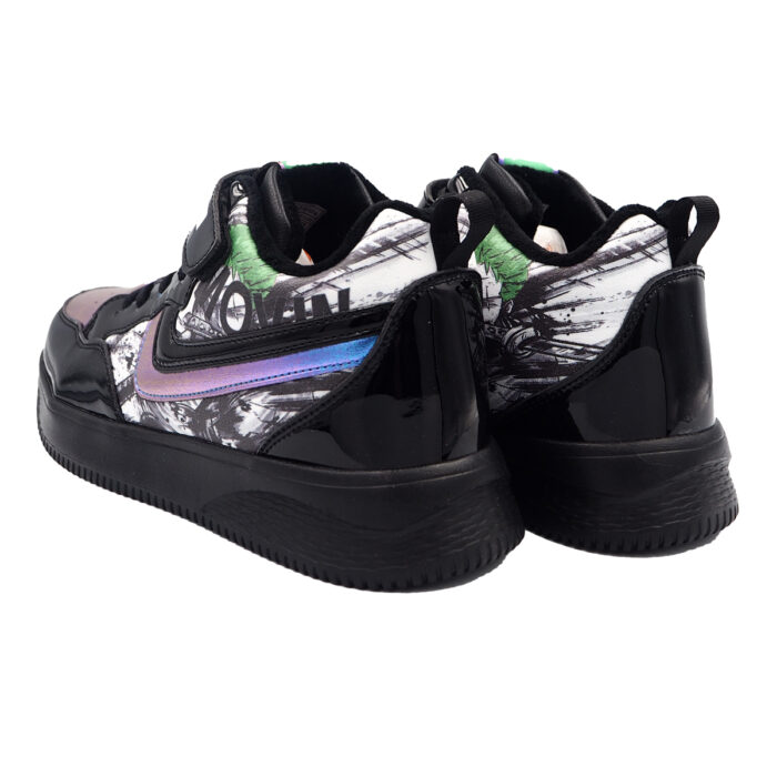 Glow in The Dark Sneakers For Ladies , Fashionable Printed Design Casual Sneakers For Girls (Laiku 9605-Black Glitter) - Image 5