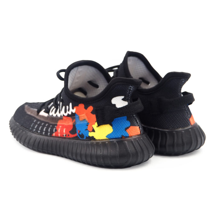 Ready Stock Boys & Girls Fabric Breathable Sneakers , Casual Shoes Kasut - Printed (Laiku 2109 BLACK ) - Image 4