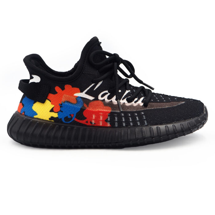 Ready Stock Boys & Girls Fabric Breathable Sneakers , Casual Shoes Kasut - Printed (Laiku 2109 BLACK ) - Image 6