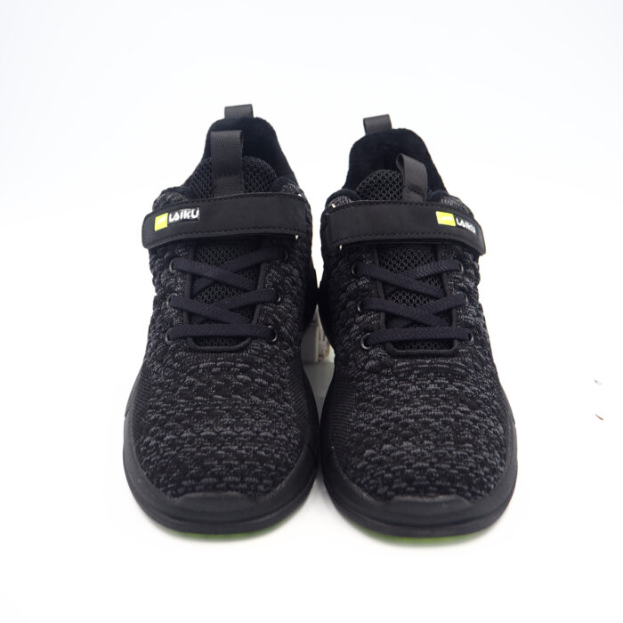 Laiku Fabric Sneakers with  Faux Fur for Boys & Girls School Shoes - Kids Kasut (laiku 9506-black) - Image 2