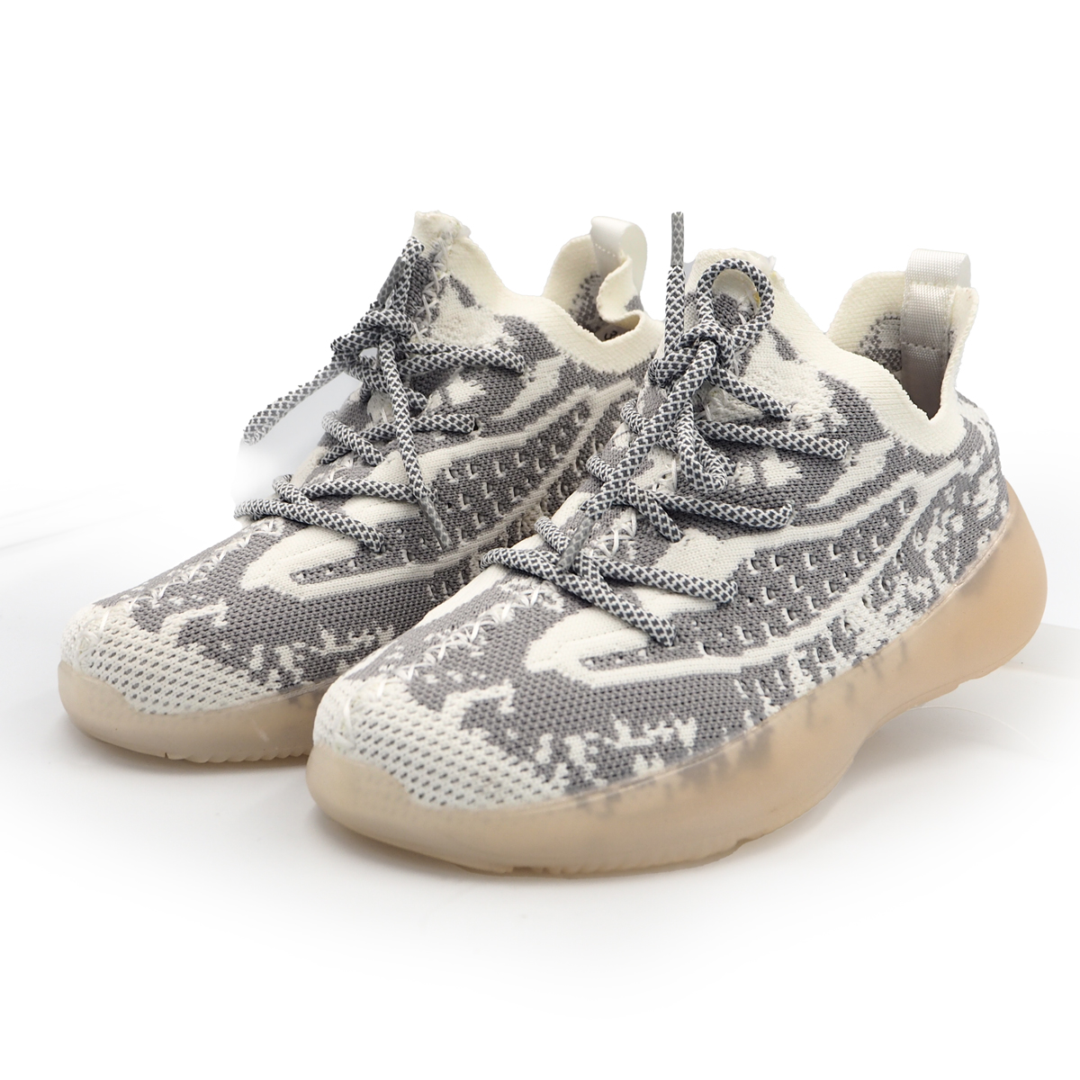 Ready Stocks Boys Mesh Breathable Sports Shoes Fashionable - Casul Shoes( laiku 2102 white gray)