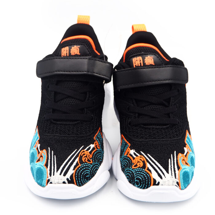 Woven Fabric Blue Orange Running Shoes Eva Outsole for Boys & Girls, Young Children, Women, Wanita Kasukint (kint815-blue orange) - Image 2