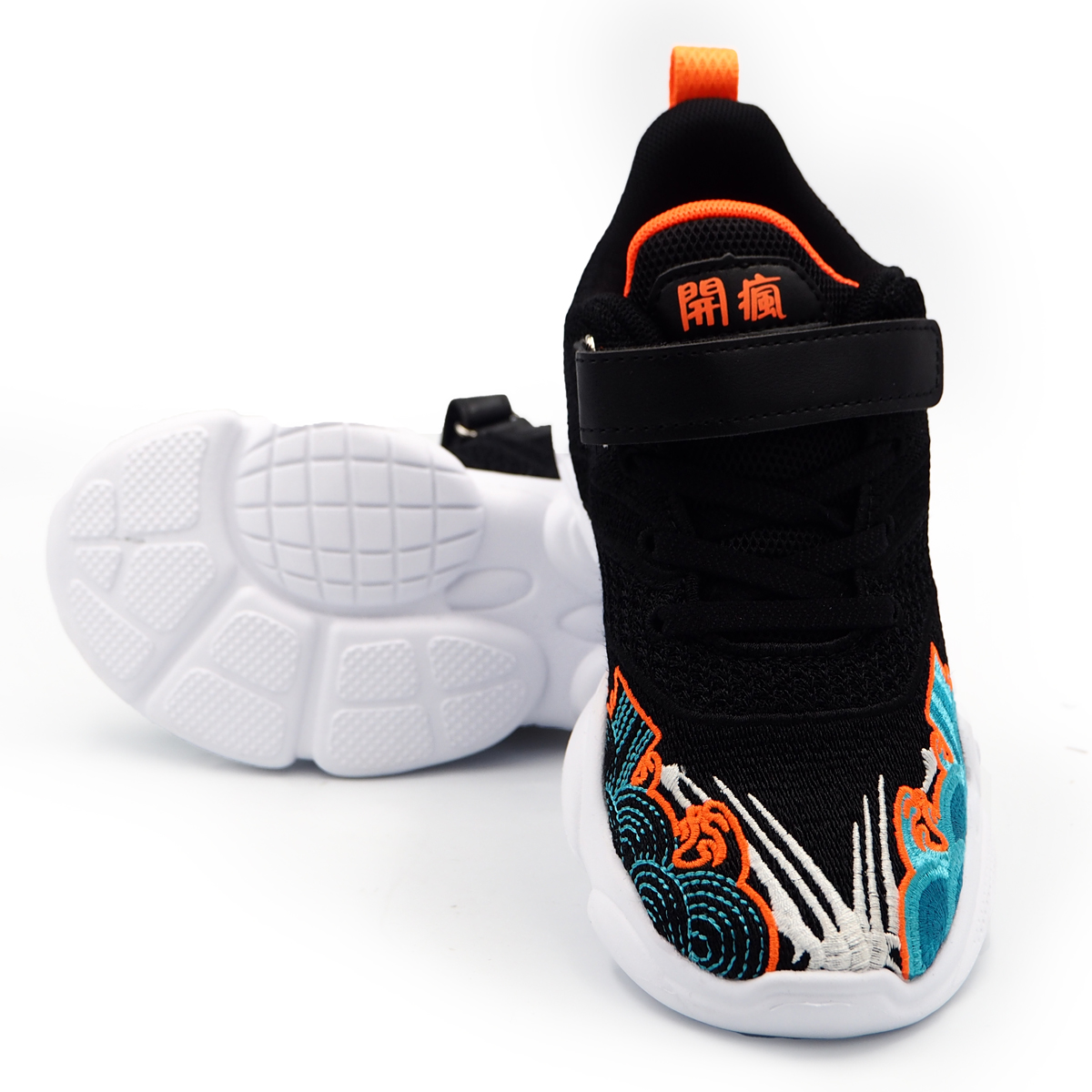 Woven Fabric Blue Orange Running Shoes Eva Outsole for Boys & Girls, Young Children, Women, Wanita Kasukint (kint815-blue orange)