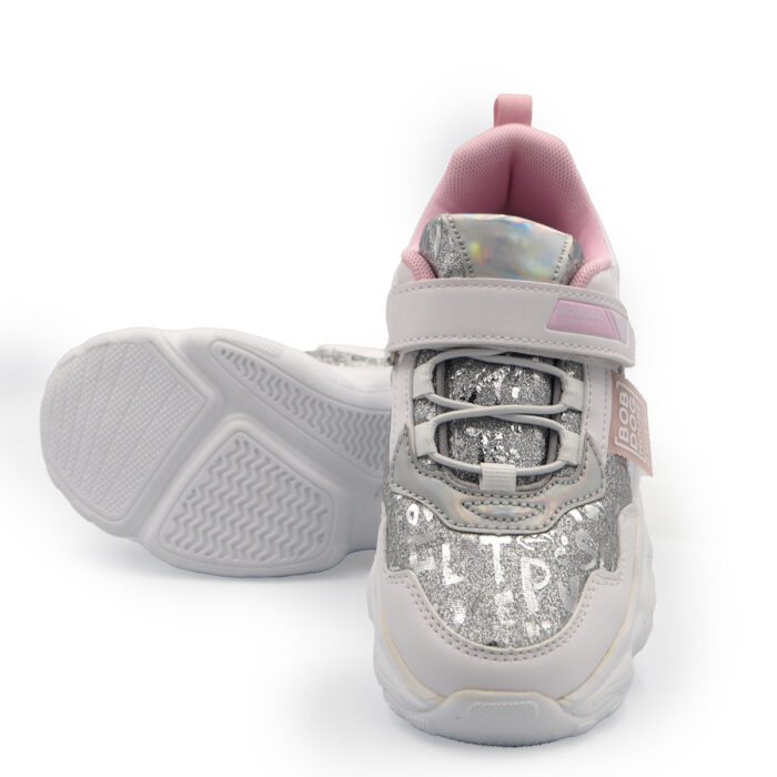 Ladies Stylish Platform Sole  Heelsneakers Women Chunky Shoes for Girls -( Wanita23257 white silver) - Image 5